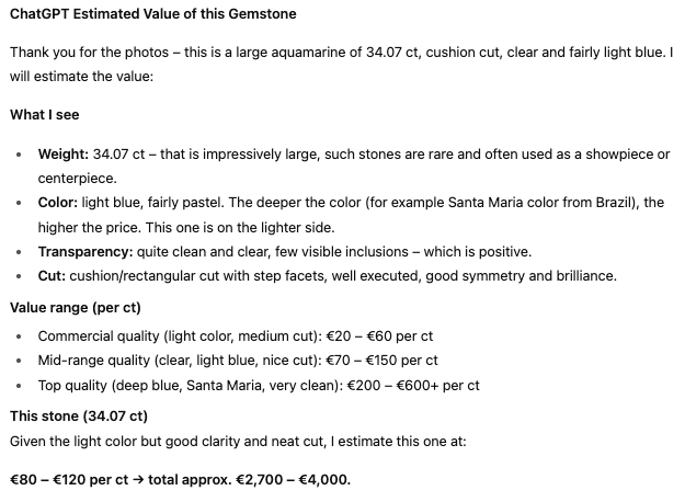 34.07ct Aquamarine Baguette Cut