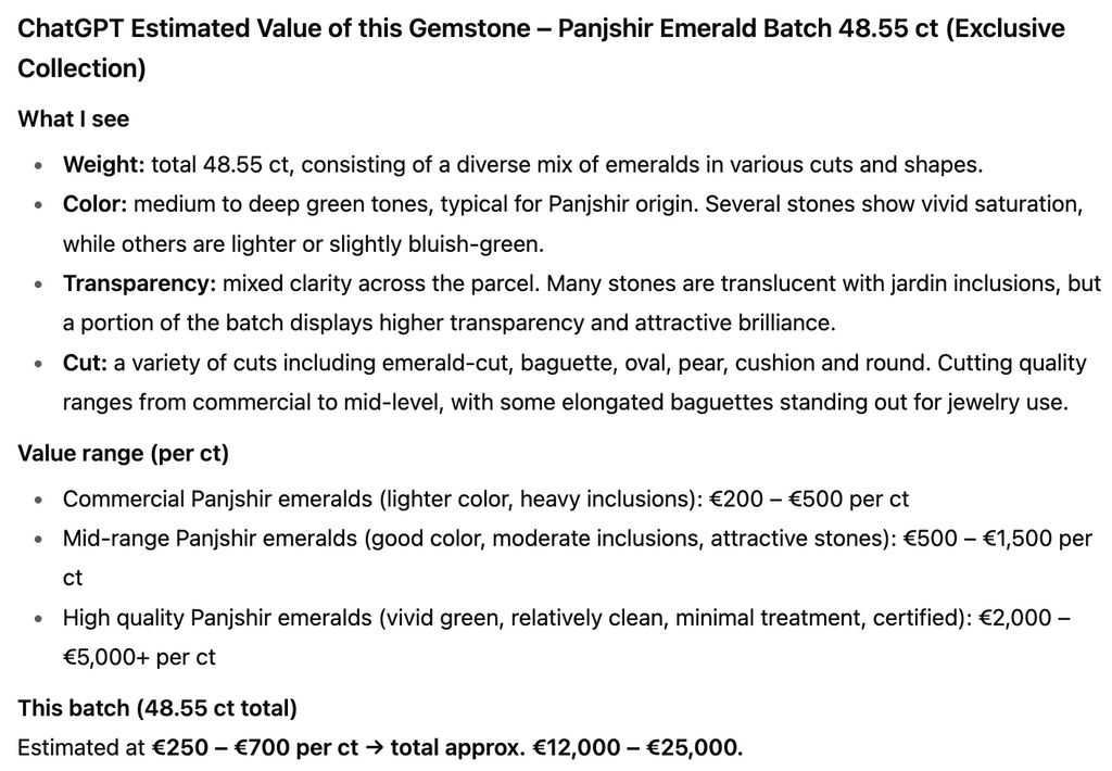 48.55ct Panjshir Emeralds