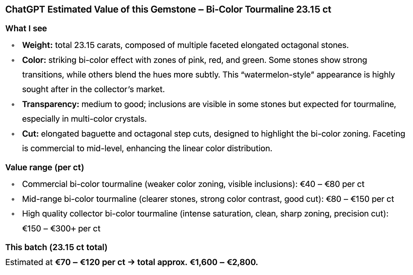 Very rare 23.15ct Bi-Color Tourmaline